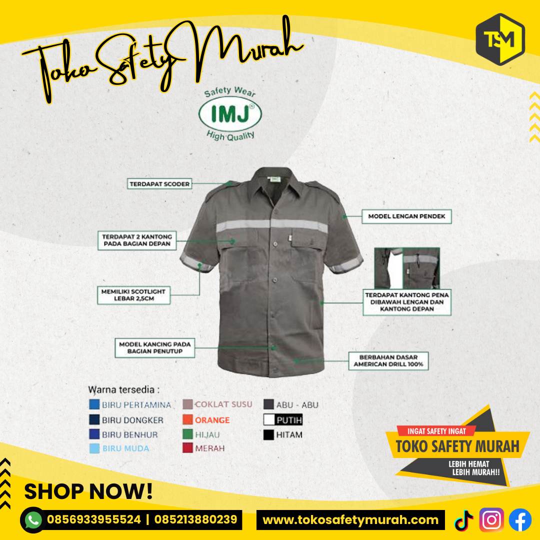 Wearpack Safety Baju Atasan Lengan Pendek Size M-XL - Image 3