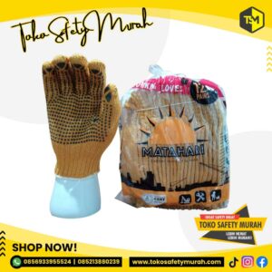 Sarung Tangan Benang Bintik Matahari Kuning Sarung Tangan Kerja Dotting