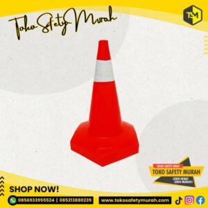 Traffic Cone Mini / Kerucut Plastik PVC 50 cm Orange / Pembatas Jalan Safety Cone Plastic 50cm #Jual Alat Pelindung Diri APD Alat Keselamatan Kerja K3