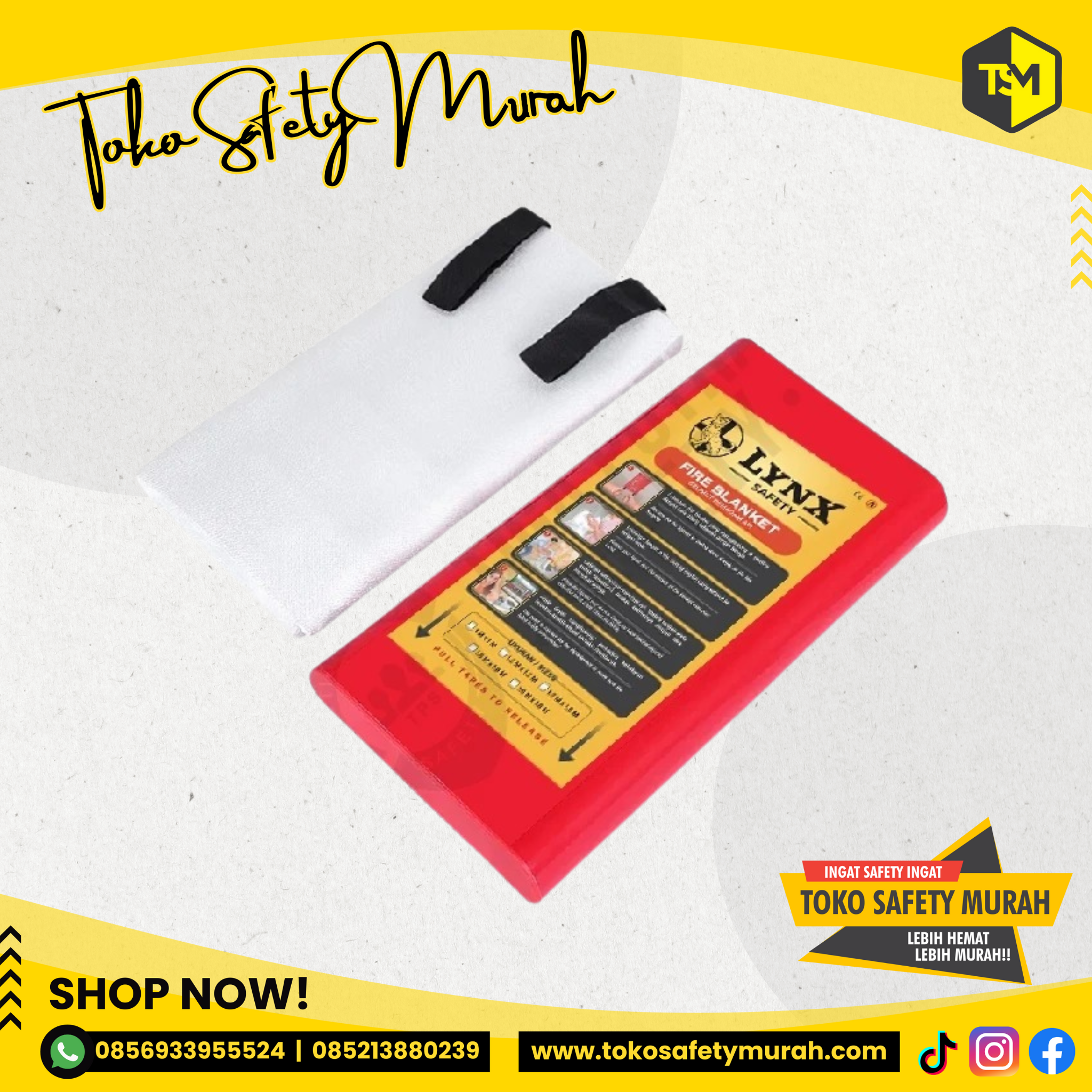 Fire Blanket 1.2 x 1.8 Meter – Selimut Pelindung Api Darurat