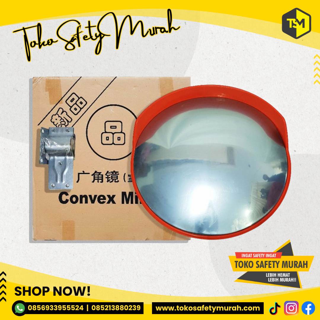 Convex Mirror Kaca Jalan Cermin Cembung Kecil 45 cm Outdoor / Kaca Cembung 45cm Simpang Jalan Tikungan Jalan