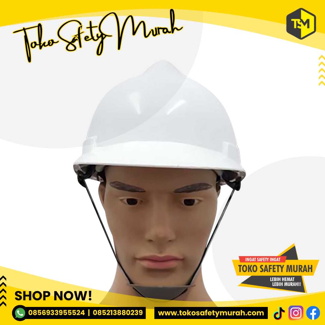 Helm Mandor Pengawas Manajer Insinyur Kerja Tukang Bangunan Proyek / Standar SNI AAA Putih + Fastrack + Tali Dagu #Jual Alat Pelindung Diri APD Alat Keselamatan Kerja K3 - Image 4