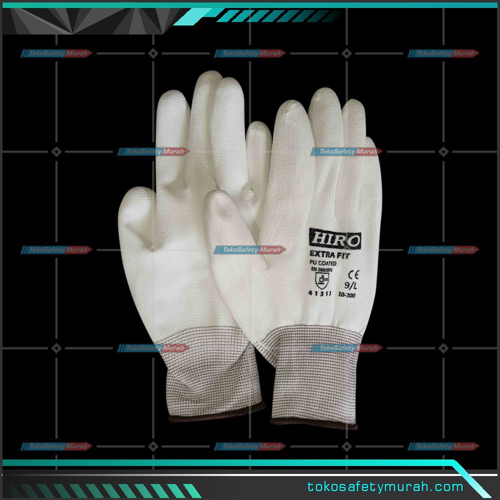Sarung Tangan Palmfit Merk Hiro Palm Fit Glove Polyester Putih White #Jual Alat Pelindung Diri APD Alat Keselamatan Kerja K3 - Image 5