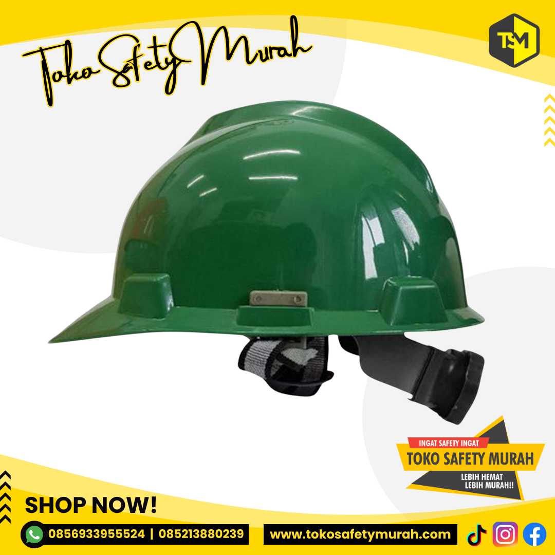 Helm Pengawas Lingkungan A3 Hijau + Inner Fastrack + Tali Dagu #Jual Alat Pelindung Diri APD Alat Keselamatan Kerja K3