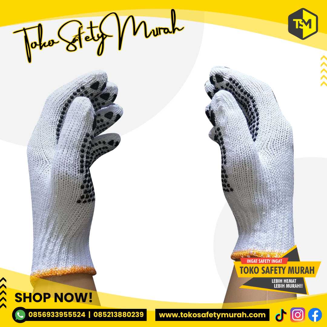 Sarung Tangan Bintik Hitam Tebal Dotting Hitam Matahari Murah Grosir #Jual Alat Pelindung Diri APD Alat Keselamatan Kerja K3 - Image 5