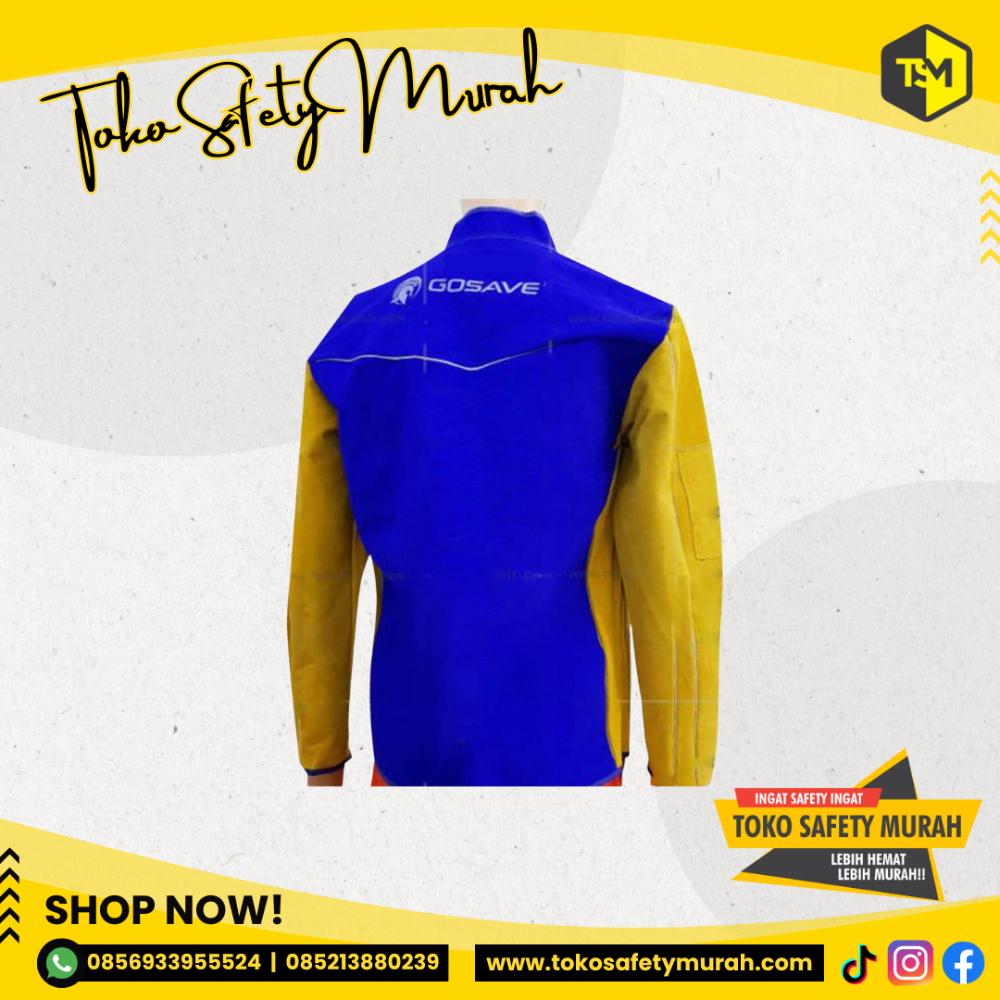 Baju Las Kulit ASLI GOSAVE / Welding Leather Jaket Las Tebal Safety #Jual Alat Pelindung Diri APD Alat Keselamatan Kerja K3 - Image 3