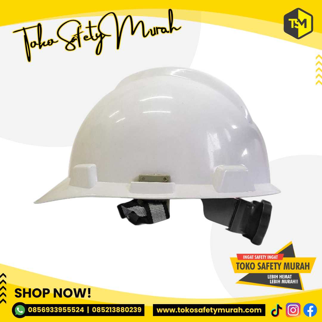Helm Mandor Pengawas Manajer Insinyur A3 Putih + Inner Fastrack Putar + Tali Dagu #Jual Alat Pelindung Diri APD Alat Keselamatan Kerja K3