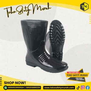 Sepatu Boot Pendek Hitam Anti Air Sepatu Boot PVC Karet Sepatu AP Boots AP 1