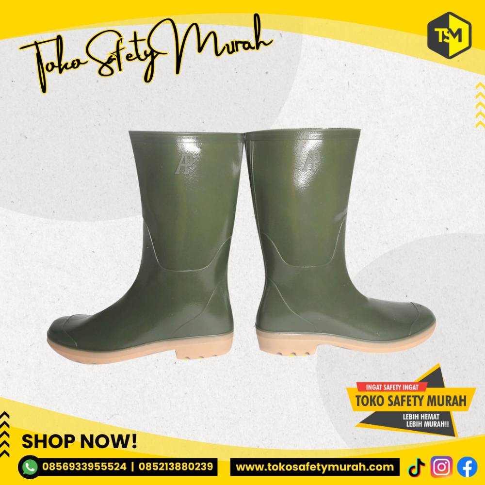 Sepatu Boot Karet Tinggi AP 9303 Sepatu Boots Jumbo Size 38-43 Warna Hijau - Image 2