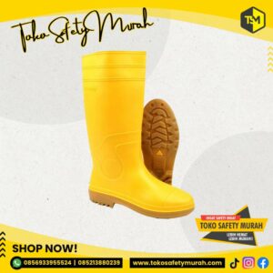 Sepatu Boot Safety TOYOBO Kuning Size 38-42 Sepatu Boots Karet Tinggi Anti Air