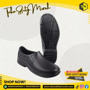 Sepatu Pantofel Pria Karet Hitam Fashion Casual Formal Nyaman Ringan Anti Air