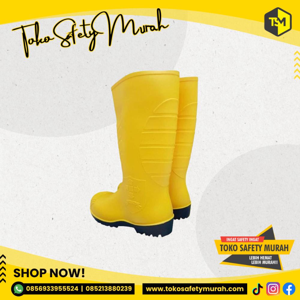 37-43 Sepatu Boot SNI Safety Boots STRENGTH by PETROVA Ujung Besi / Steel Toe Cap PVC Boots Kuning APD Proyek #Jual Alat Pelindung Diri APD Alat Keselamatan Kerja K3 - Image 2