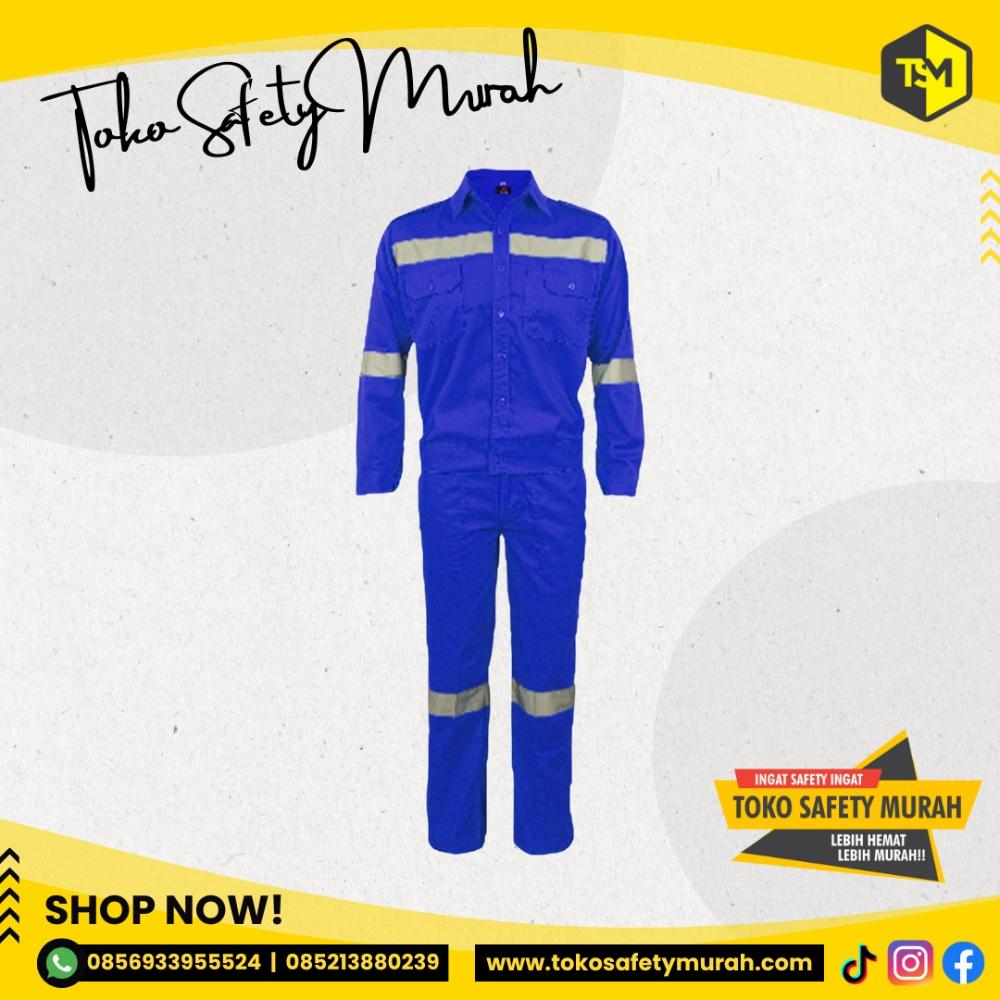 Baju Proyek Safety Wearpack Baju dan Celana Wearpack Safety Size XXL Warna Orange / Biru Dongker / Biru Benhur / Merah - Image 2