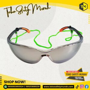 Kacamata Safety FASHION Motor Gaya Gerinda Hitam Mirror #Jual Alat Pelindung Diri APD Alat Keselamatan Kerja K3