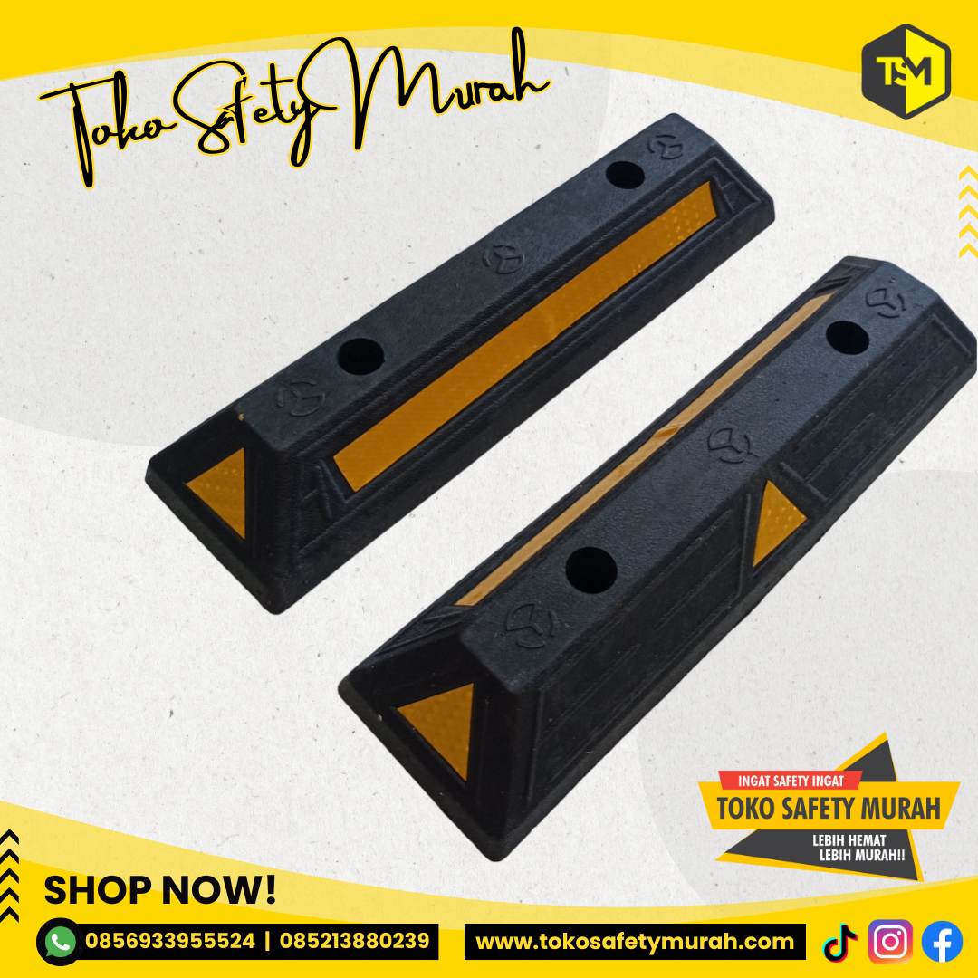 Wheel Stopper Car Stop Murah / Pengganjal Ban Roda Ganjalan Mobil Batas Parkir - Image 4