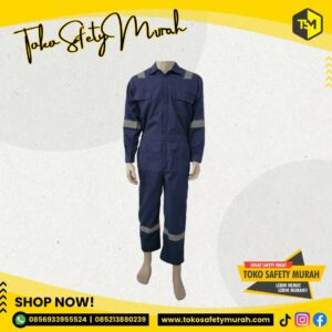 Baju Safety Wearpack IMJ Biru Dongker Terusan 3XL Size XXXL Bahan Tebal #Jual Alat Pelindung Diri APD Alat Keselamatan Kerja K3