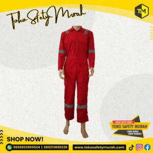 Baju Safety Wearpack IMJ Merah Terusan XXXL Bahan Tebal #Jual Alat Pelindung Diri APD Alat Keselamatan Kerja K3