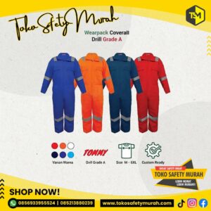 Wearpack Terusan Safety Tommy Coverall Wearpak Safety Baju Kerja Proyek Size 3XL