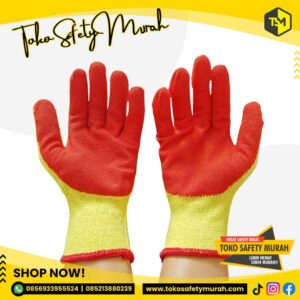 Sarung Tangan Karet Tebal Kualitas Bagus Premium Grip Kuat Anti Licin / Pelindung Tangan Kerja Tukang Proyek Mekanik Working Industrial Safety Gloves Kombinasi Katun Latex