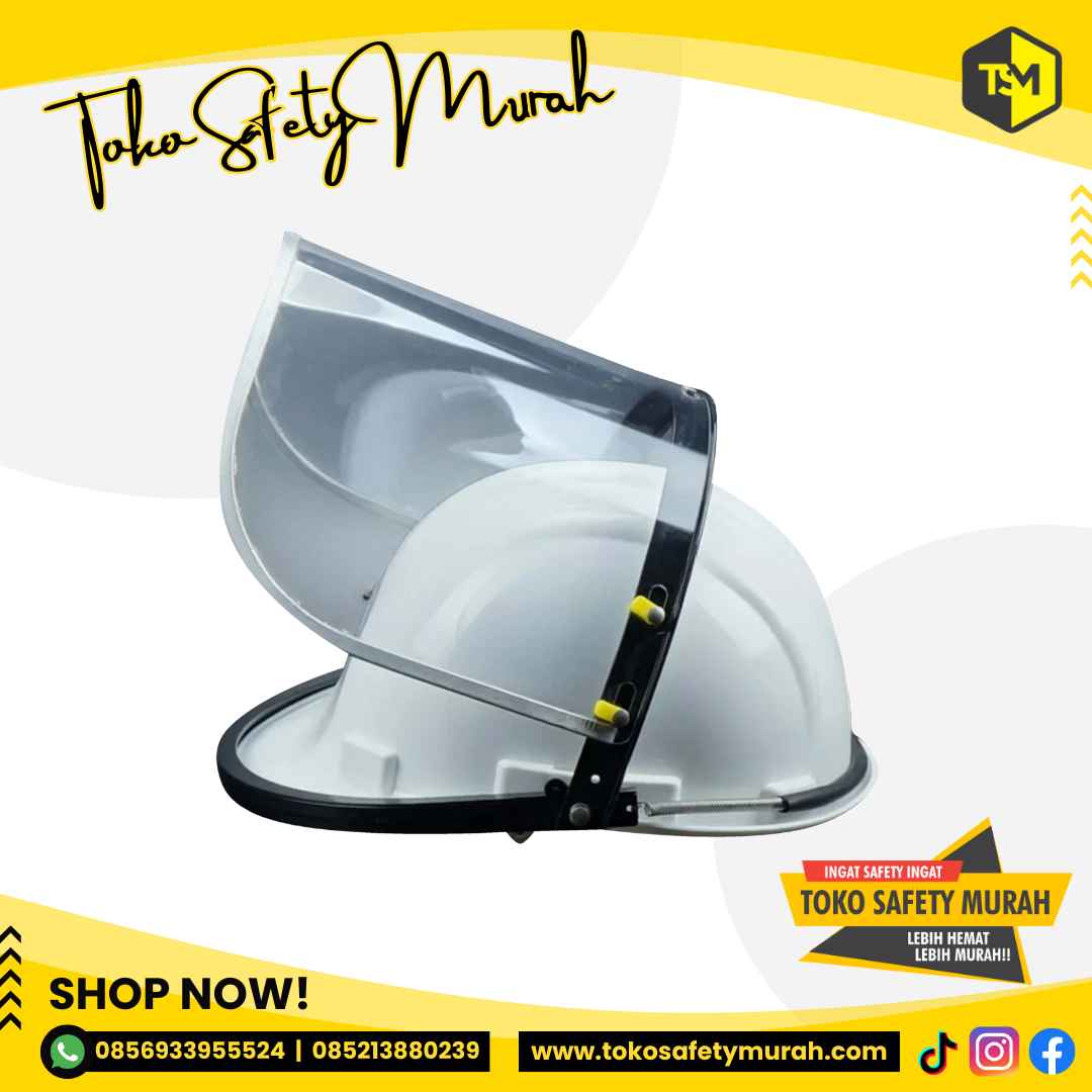 Welding Face Shield Bracket Visor untuk Helm Proyek Kedok Las Topeng Faceshield Aluminium Gerinda