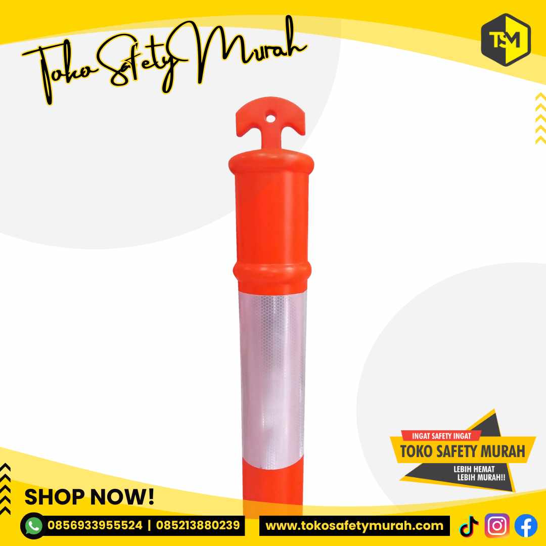 Stick Cone Alas Karet Rubber Single Scotlight Tiang Pembatas Jalan - Image 4