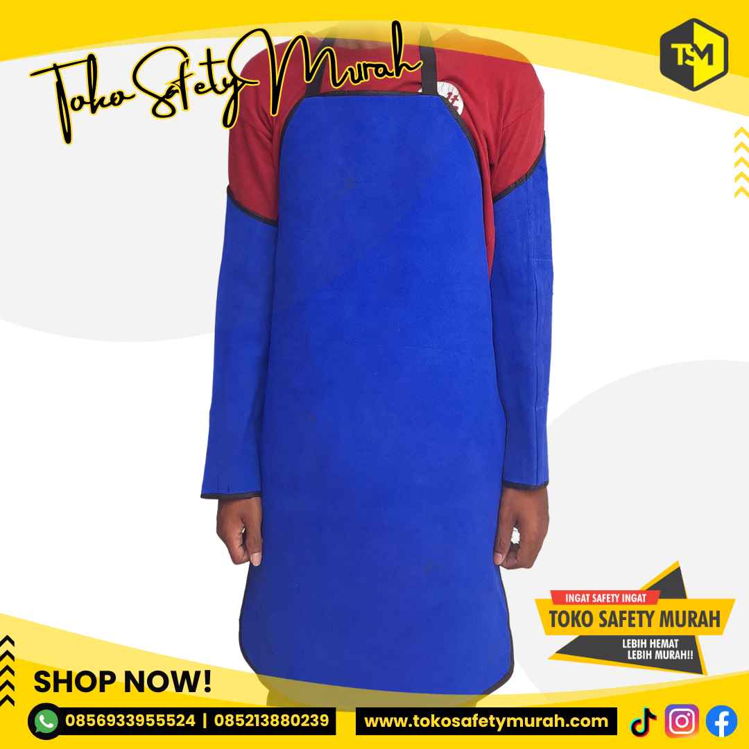 Apron Las Set Pelindung Kulit Badan+Tangan / Seragam Baju Las Safety
