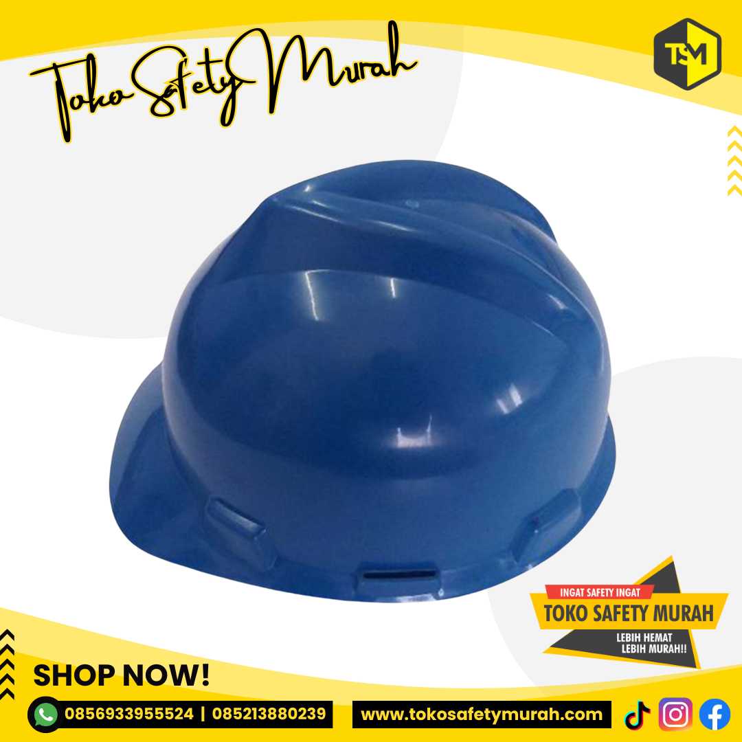 Helm Supervisor Electrical Kontraktor Pengawas / Pelindung Kepala A3 Biru Inner Biasa Murah #Jual Alat Pelindung Diri APD Alat Keselamatan Kerja K3 - Image 5