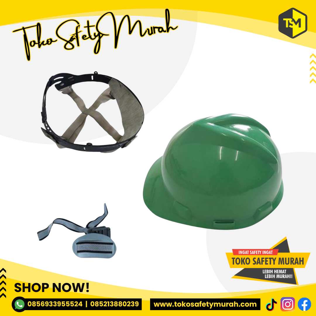 Helm Pengawas Lingkungan Keselamatan Kerja / Safety Helmet A3 Hijau Sarang Inner Biasa #Jual Alat Pelindung Diri APD Alat Keselamatan Kerja K3 - Image 2