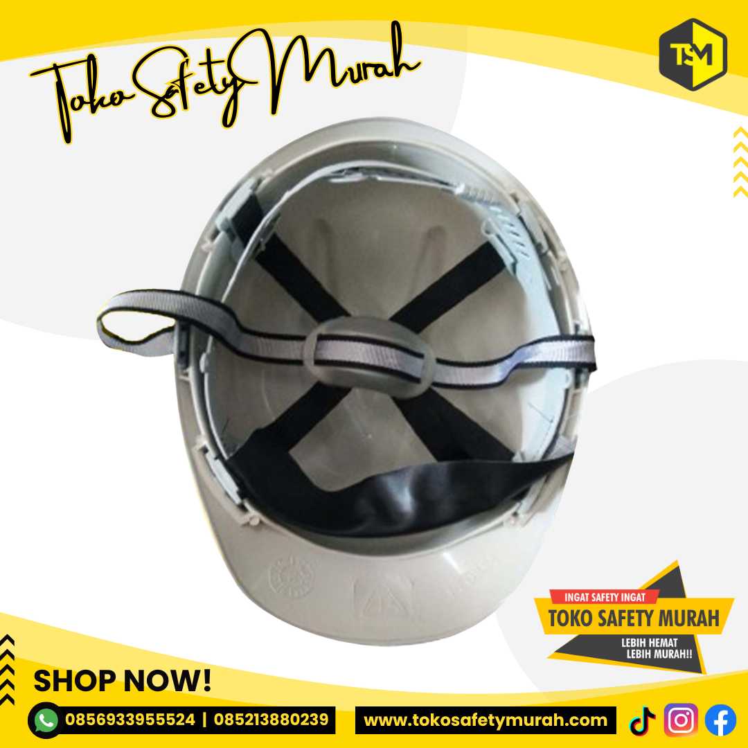 Helm Mandor Pengawas Manajer Insinyur / Tukang Proyek Murah A3 Putih Inner Biasa #Jual Alat Pelindung Diri APD Alat Keselamatan Kerja K3 - Image 4