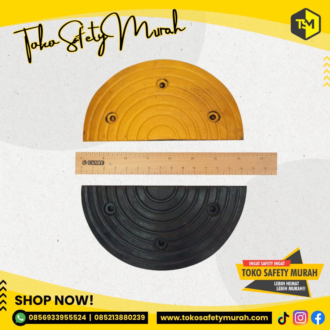Speed Bump End Cap / Speedbumb End Cup Lebar Besar / Penutup Ujung Kepala Polisi Tidur Rubber Karet Padat Speed Bumb - Image 4