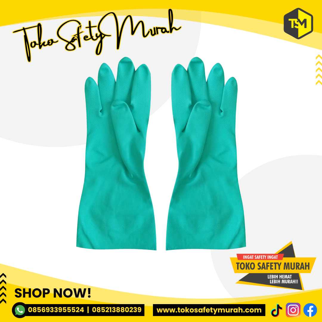Sarung Tangan Rubberex Karet Nitril Tahan Asam Kimia SuperNitrile RNF 15 Super Nitrile RNF15 Safety Gloves #Jual Alat Pelindung Diri APD Alat Keselamatan Kerja K3 - Image 4