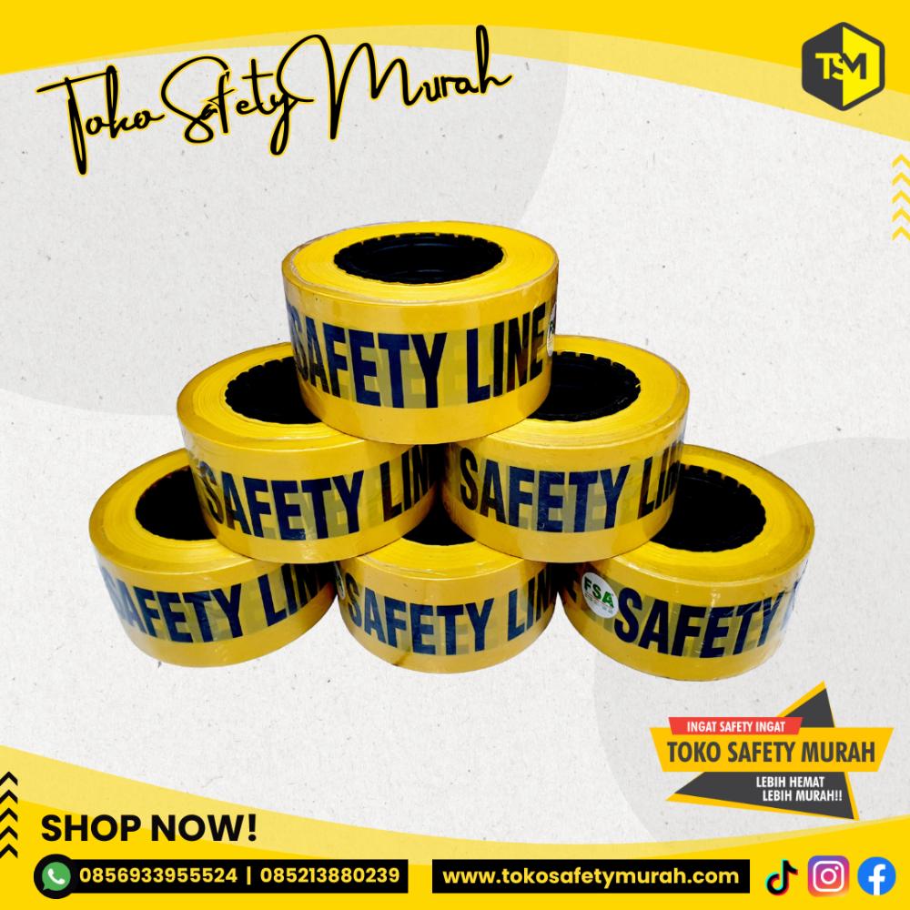 Garis Polisi Baricade Tulisan SAFETY LINE 3 inch 300 meter Police Line Barricade Tape Kuning Hitam Pembatas Jalan Galian Proyek - Image 8