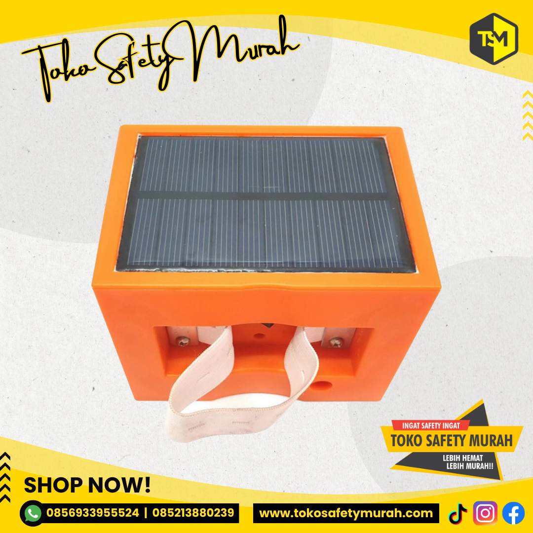 Warning Light Solarcell Traffic Cone / Lampu Kerucut Jalan 12 LED Solar Cell / Tenaga Surya Sollar Cell - Image 4