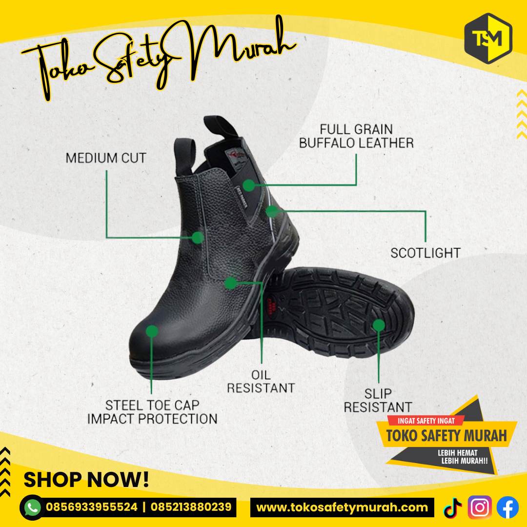 Sepatu Safety Slop Safety Shoes Red Parker S185 Size 38-43 - Image 2