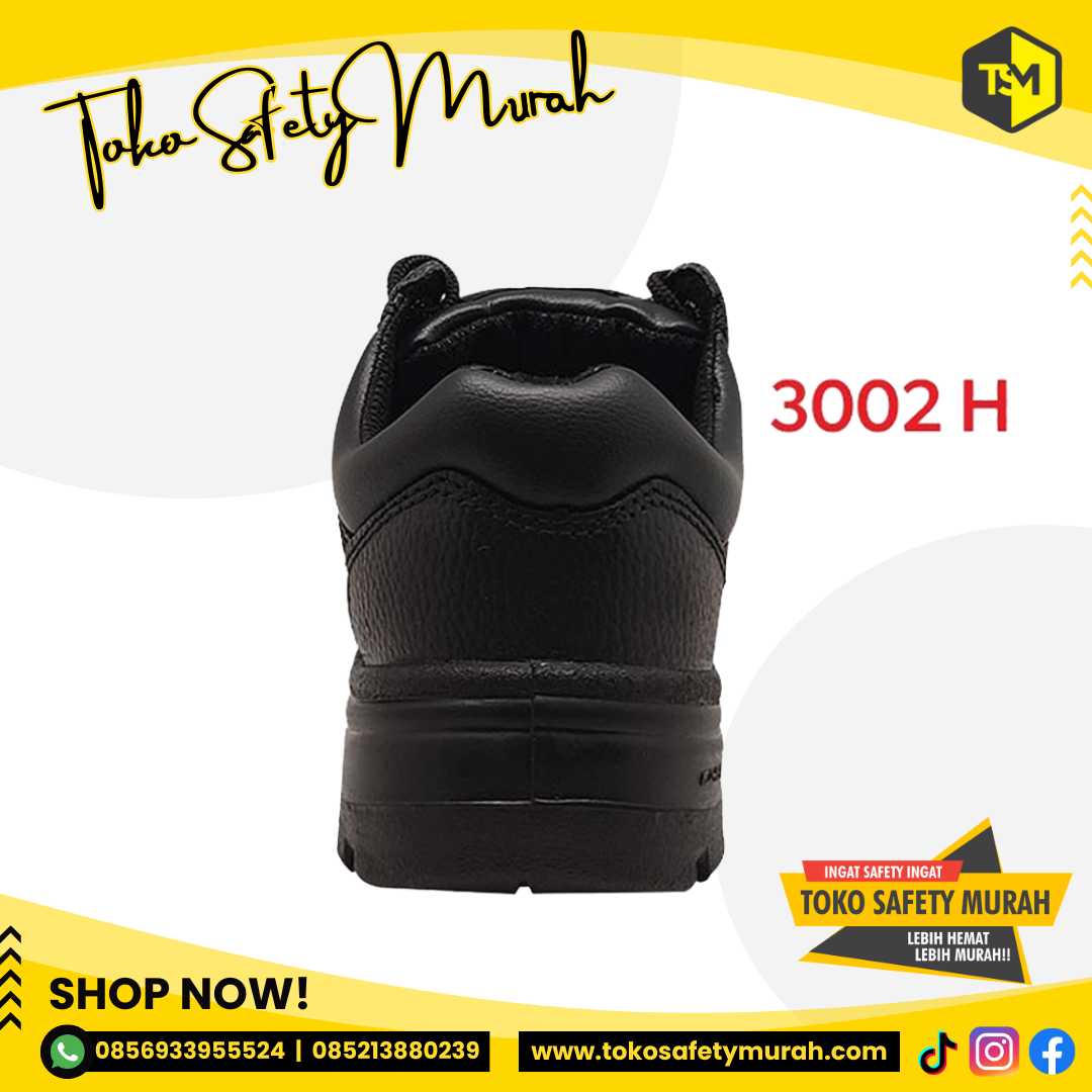Sepatu Boot Safety Cheetah 3002 Hitam Original - Image 4