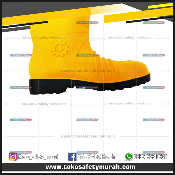 Sepatu Boot Safety Ergos / Safety Boots Yellow Steel Toe Bahan PVC Ujung Besi Baja #Jual Alat Pelindung Diri APD Alat Keselamatan Kerja K3 - Image 4