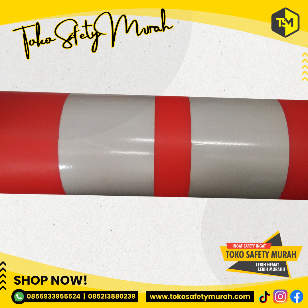 Stick Cone Plastik PVC Tinggi 110 cm Cool Monkey Pembatas Lalu Lintas Jalan Parkiran #Jual Alat Pelindung Diri APD Alat Keselamatan Kerja K3 - Image 4