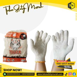 Sarung Tangan Kerja Rajut Benang 4 Tiger Murah Grosir Working Safety Gloves Proyek Industri #Jual Alat Pelindung Diri APD Alat Keselamatan Kerja K3