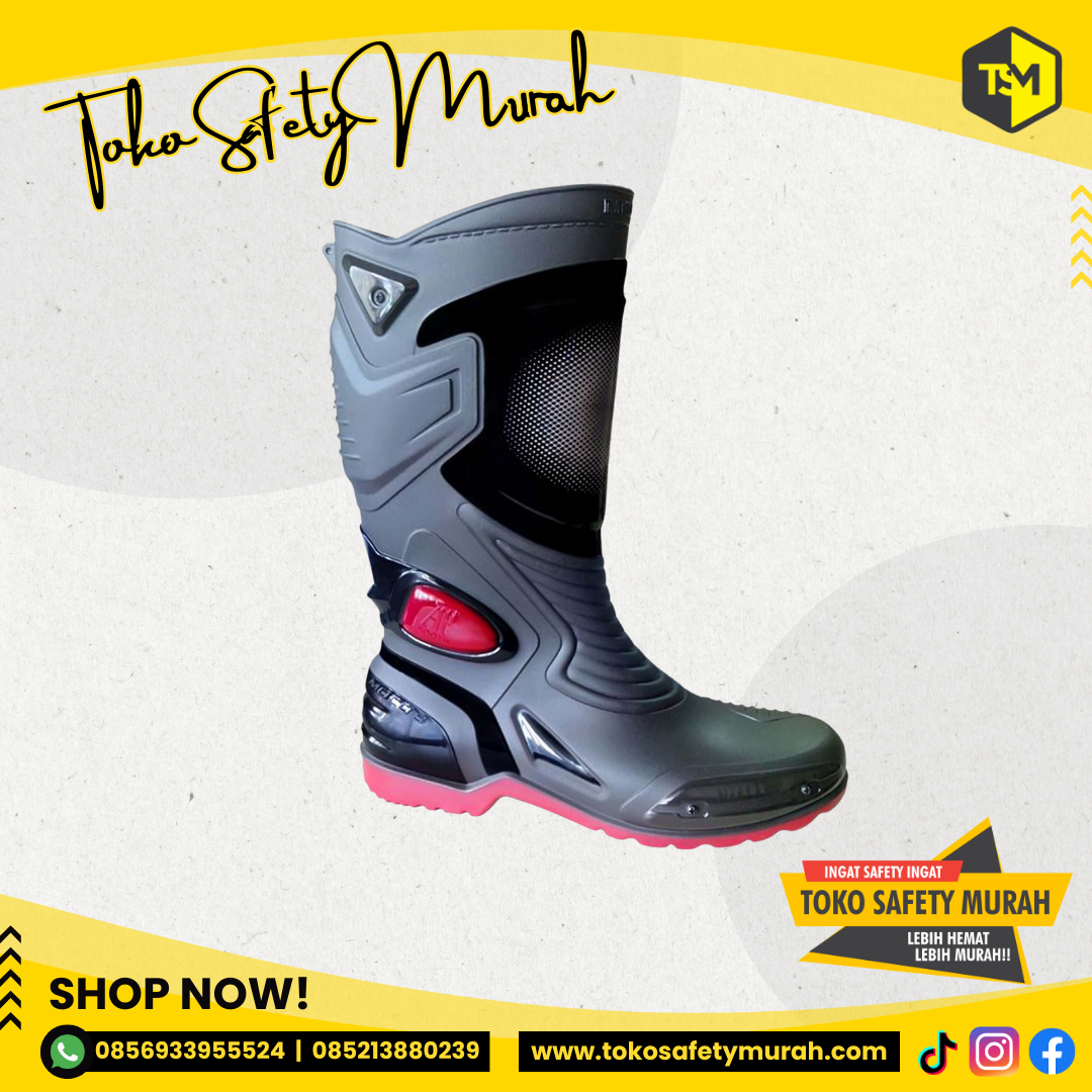 Sepatu Karet PVC Anti Tembus Air Banjir Hujan AP BOOTS MOTO 3 MOTO3 #Jual Alat Pelindung Diri APD Alat Keselamatan Kerja K3 - Image 2