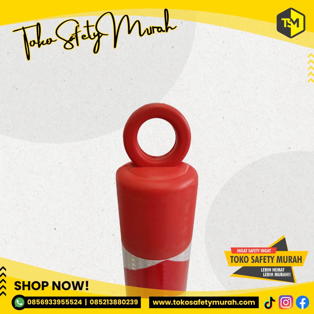 Stick Cone Rubber T-Top Bollard Elastis Scotlight 80 CM #Jual Alat Pelindung Diri APD Alat Keselamatan Kerja K3 - Image 2