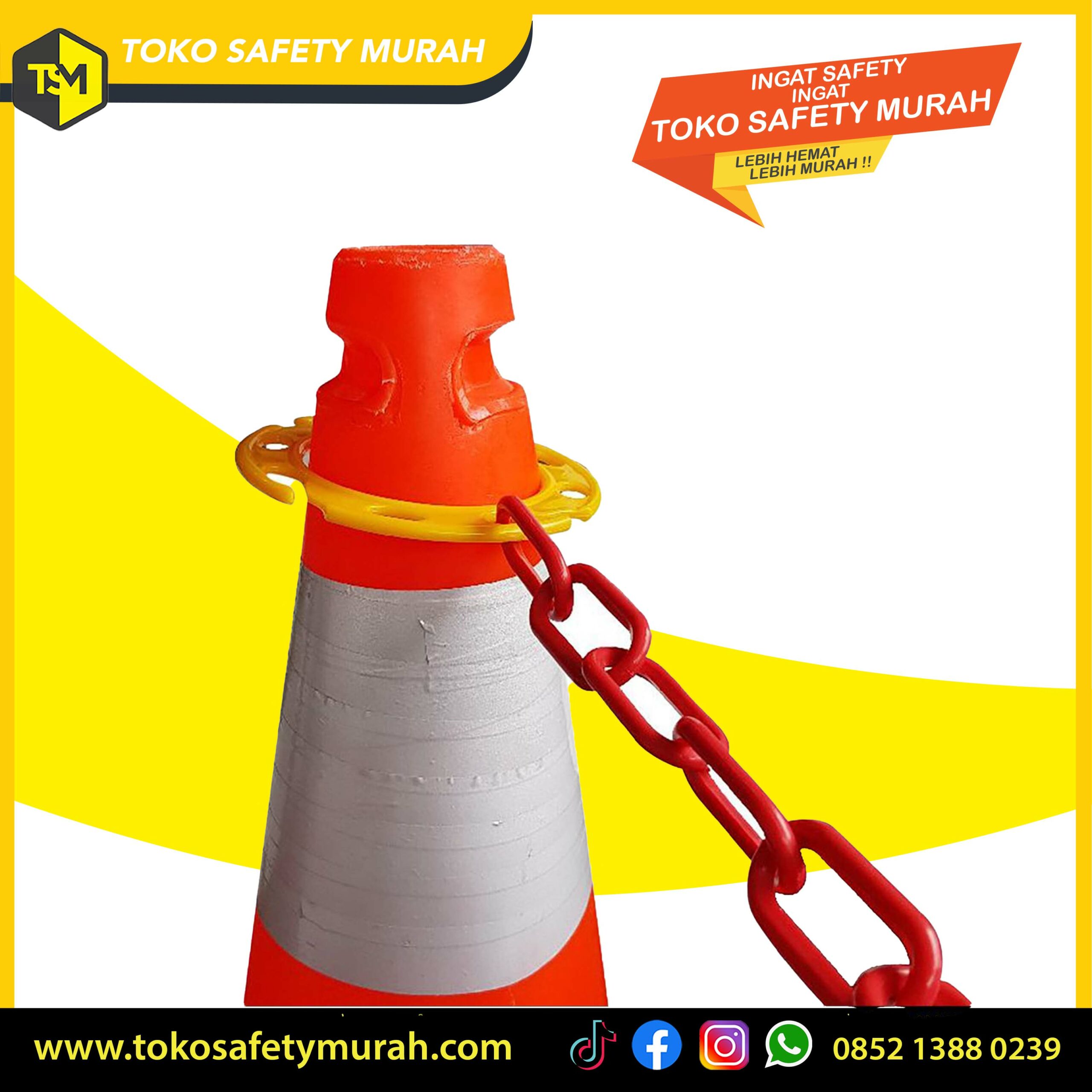 BEST SELLER Gantungan Rantai Plastik Chain / Plastic Ring Penyambung Traffic Cone / Connector Penghubung Kerucut Lalu Lintas Safety - Image 4
