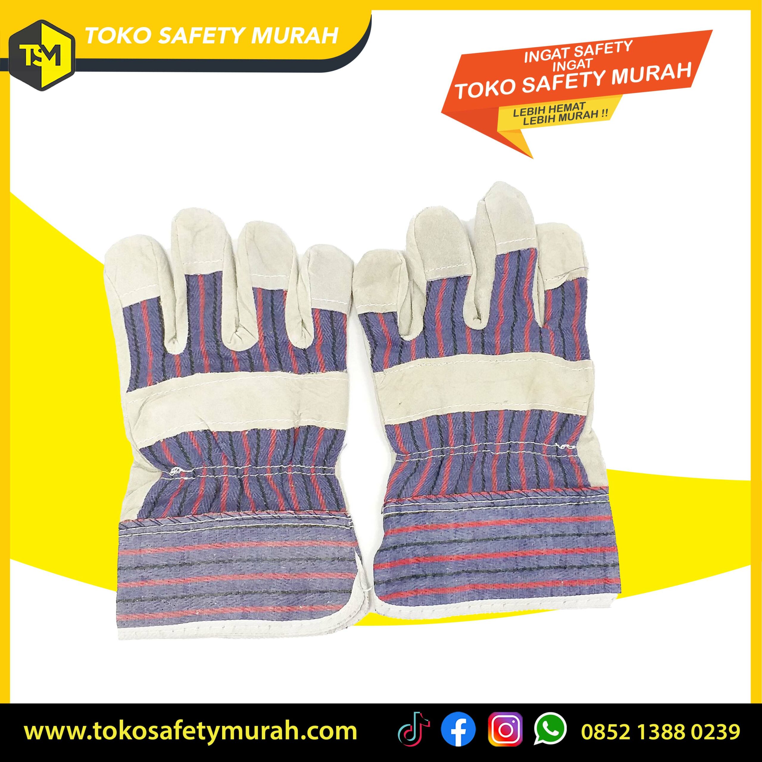 Sarung Tangan Las / Kombinasi Kulit Jeans Levis / Welding Leather Gloves #Jual Alat Pelindung Diri APD Alat Keselamatan Kerja K3