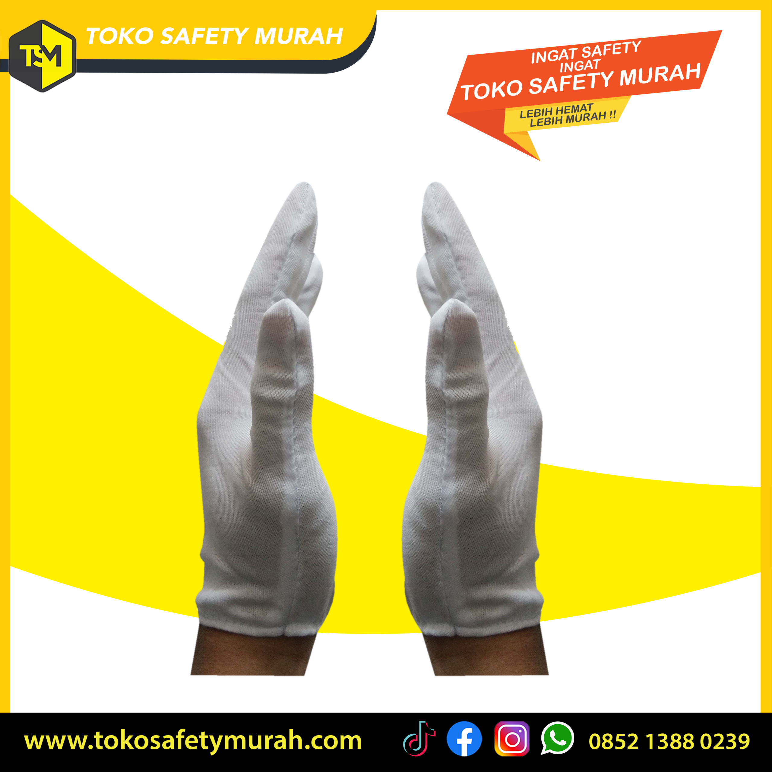 12 pasang Sarung Tangan Formal Kain Putih Polos / Wedding Upacara Pramuka Paskibraka Paskibra #Jual Alat Pelindung Diri APD Alat Keselamatan Kerja K3 - Image 4