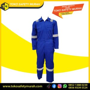 WEARPACK Terusan Safety DCM American Drill Biru Benhur L, XL TOP QUALITY #Jual Alat Pelindung Diri APD Alat Keselamatan Kerja K3