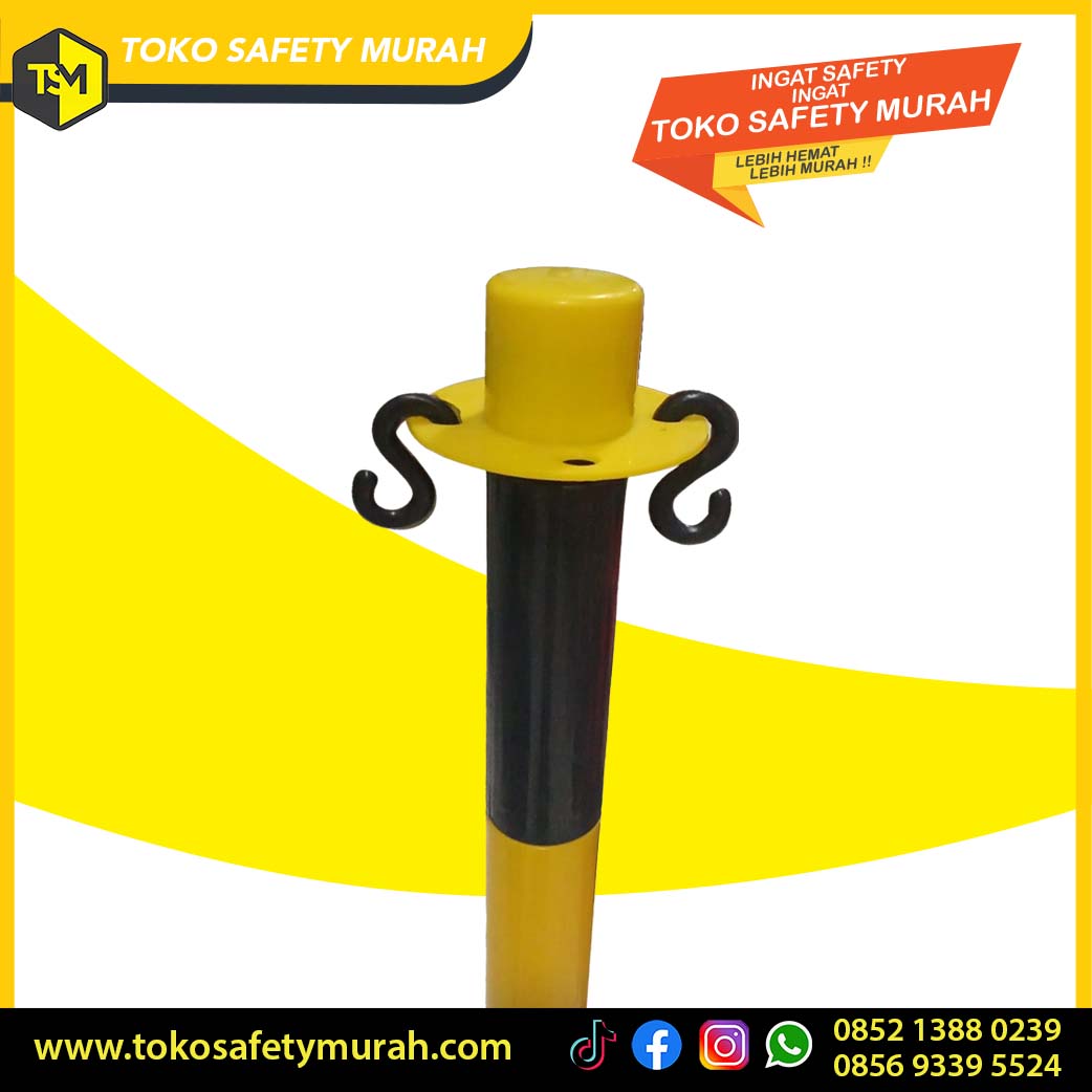 Stick Cone Base Plastik Stick Cone 75cm Stick Bollard Alas Plastik Kuning Hitam - Image 3