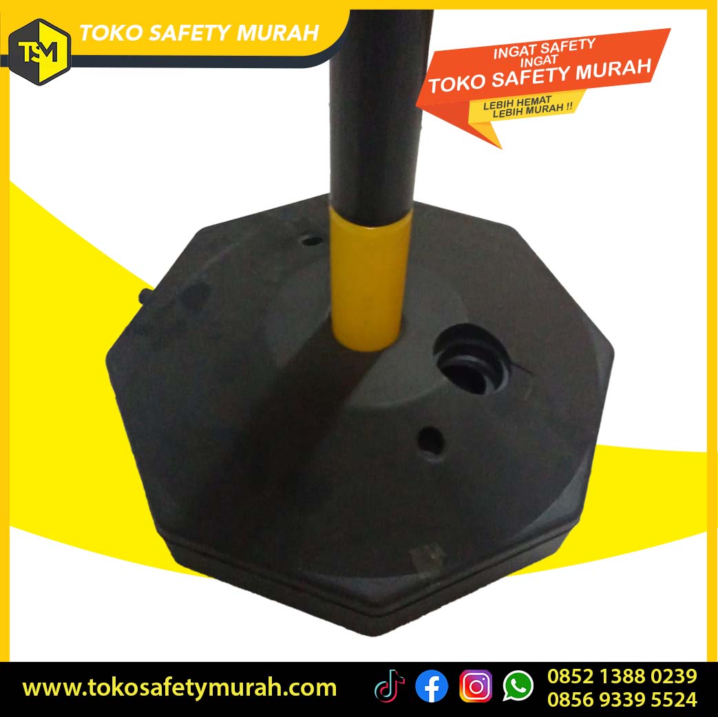 Stick Cone Base Plastik Stick Cone 75cm Stick Bollard Alas Plastik Kuning Hitam - Image 2