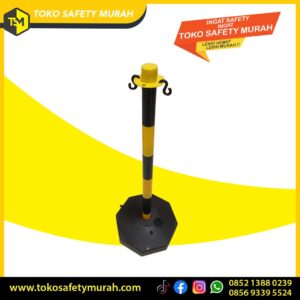 Stick Cone Base Plastik Stick Cone 75cm Stick Bollard Alas Plastik Kuning Hitam