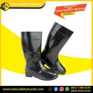 Sepatu Boot Tinggi Murah Karet Hitam Boots Kerja Proyek Anti Slip Air 40-44