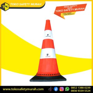 Traffic Cone / Kerucut Jalan / Safety Cone 75 Cm Dasar Hitam Gosave #Jual Alat Pelindung Diri APD Alat Keselamatan Kerja K3