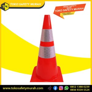 Traffic Cone Full Orange 70 cm Rubber Karet Tebal Oren Mengkilap Premium #Jual Alat Pelindung Diri APD Alat Keselamatan Kerja K3